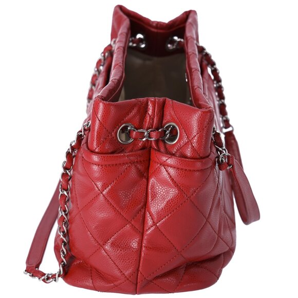 Chanel Classic Caviar Quilted Timeless CC Soft Tote Red - Picture 4 of 14